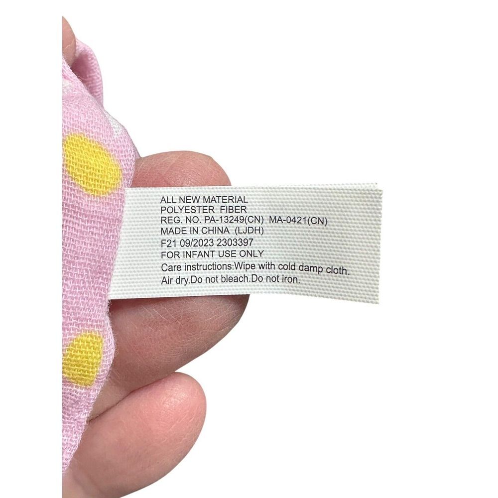 Walmart 2023 Knotted Pink Polka Dot Bunny Lovey Baby Security Blanket 13‎ Inch - Picture 7 of 8